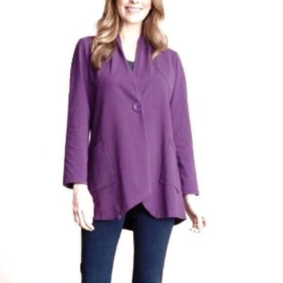 NWT Habitat 28913 One-Button Shawl Jacket Plum Sz XXL/XXL Host pick - Picture 1 of 9